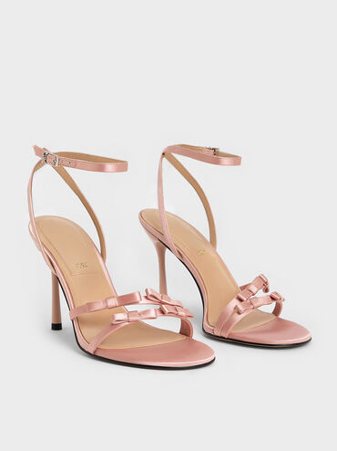 Jessy Bow Stiletto Sandals, Pink, hi-res