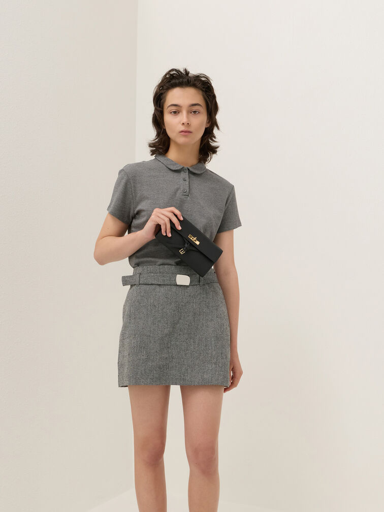 Tricha Knotted-Belt Crossbody Bag, Black, hi-res