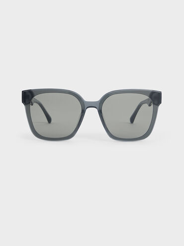 Freya Square Sunglasses, Navy, hi-res