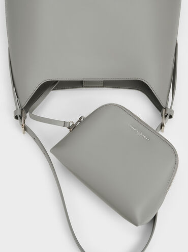 Hertha Trapeze Slouchy Hobo Bag, Grey, hi-res