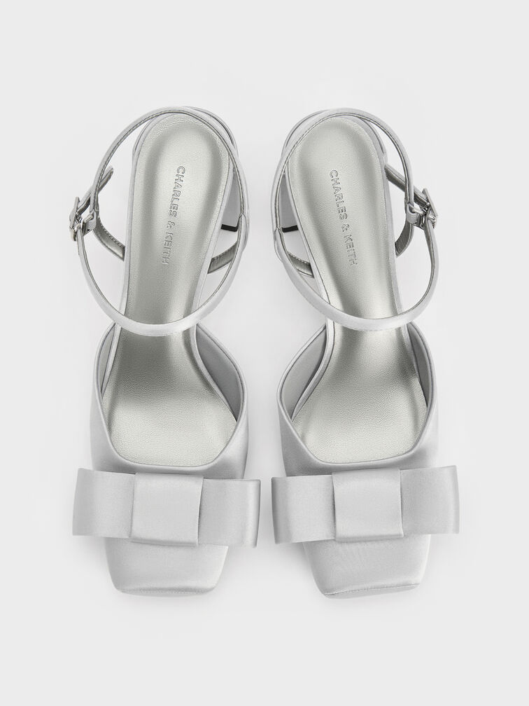 Brantley Bow Ankle-Strap Pumps, Grey, hi-res