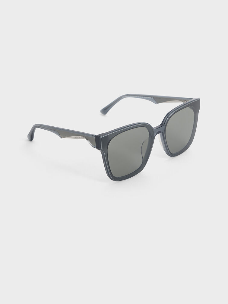Freya Square Sunglasses, Navy, hi-res