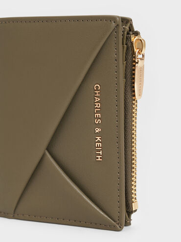 Midori Geometric Small Wallet, Deep Olive, hi-res