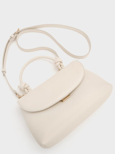 Sammie Knotted-Handle Convertible Backpack, Cream, hi-res