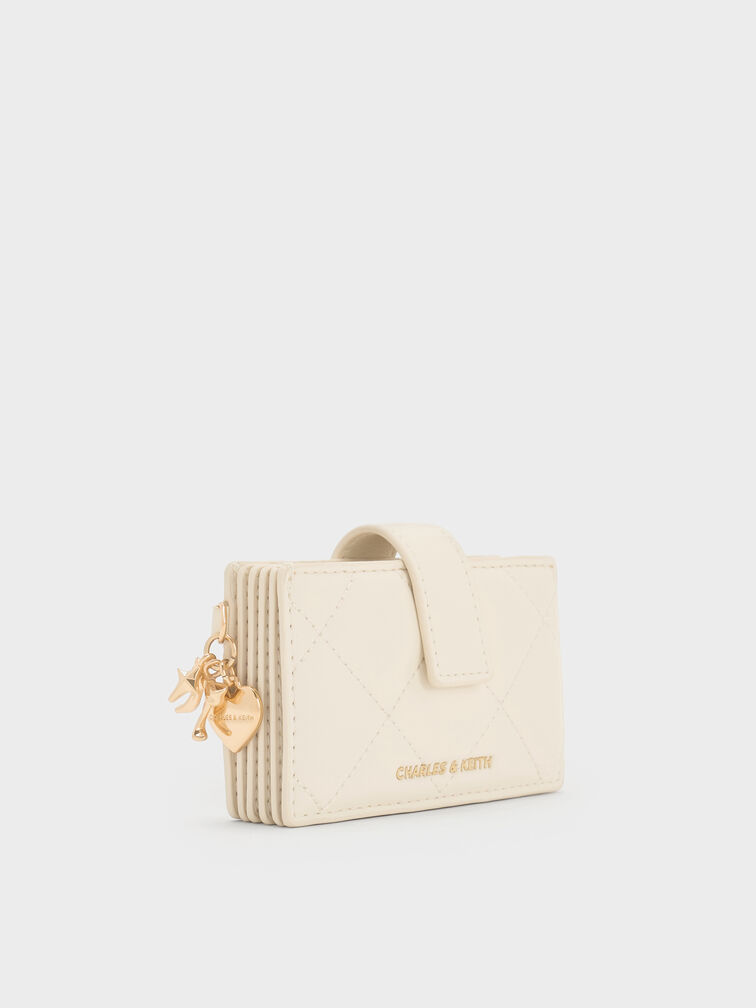 Arrietty Quilted Belted Card Holder, Cream, hi-res