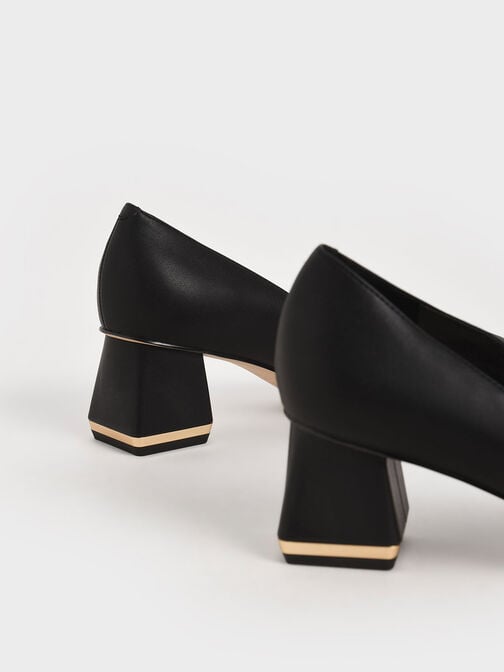 Trapeze Heel Pumps, Black, hi-res