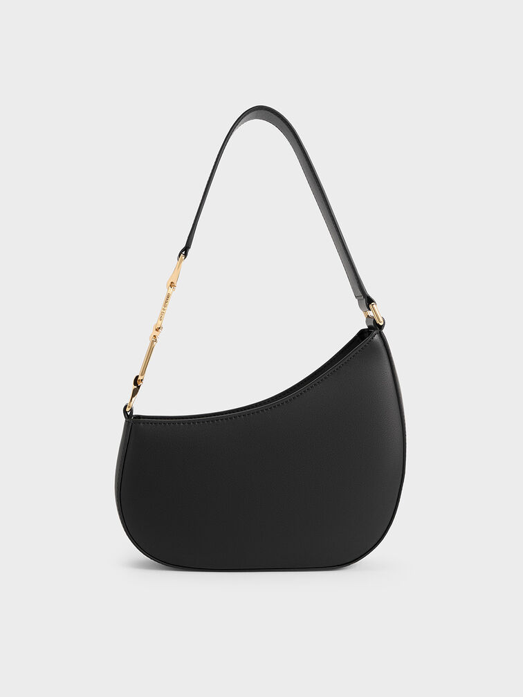 Agatha Chain-Strap Shoulder Bag, Black, hi-res