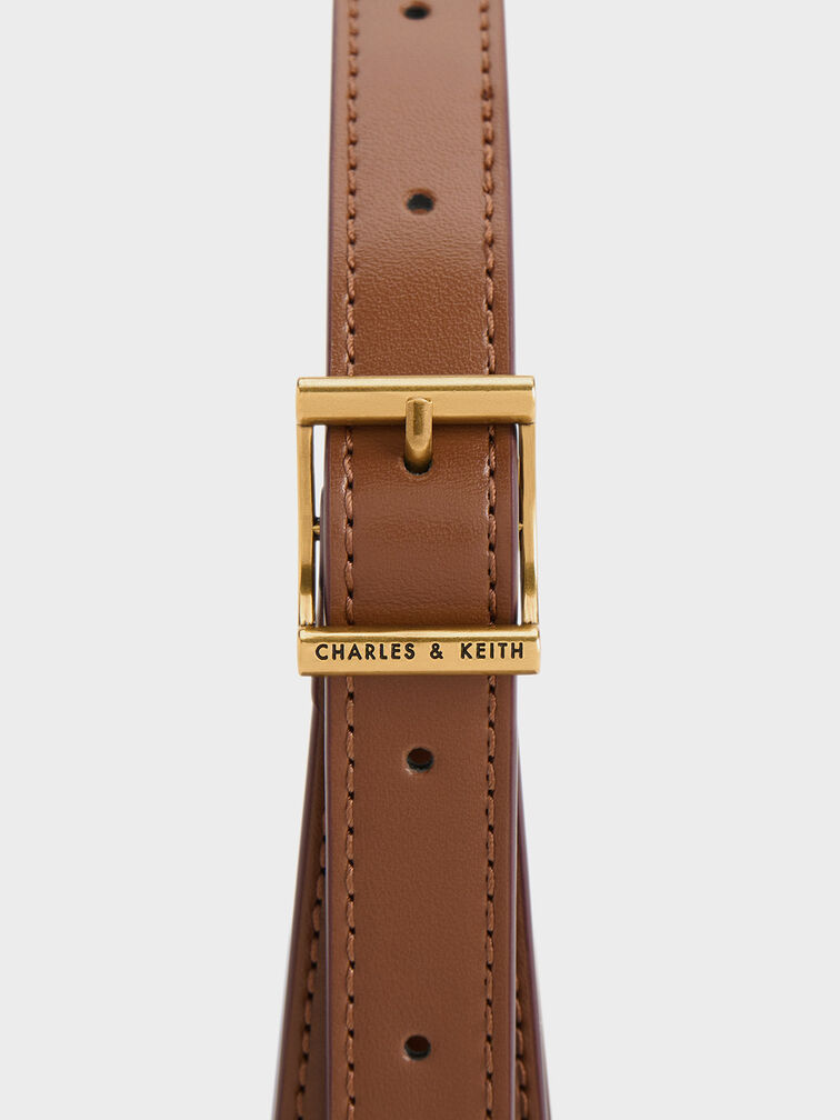 Cesia Metallic-Accent Shoulder Bag, Chocolate, hi-res