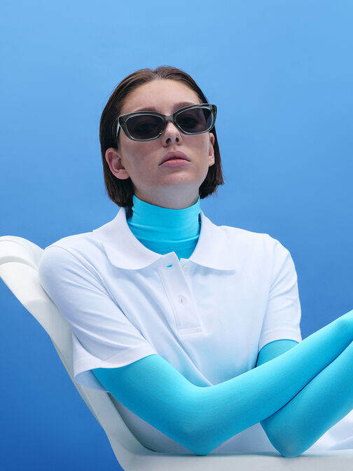 Maeva Cat-Eye Sunglasses, Teal, hi-res