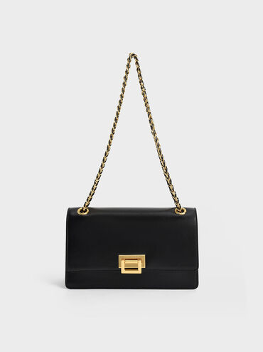 Everline Braided-Strap Shoulder Bag, Black, hi-res