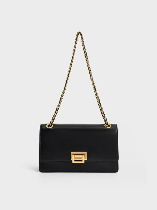 Everline Braided-Strap Shoulder Bag, Black, hi-res