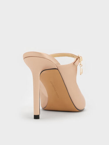 Teardrop-Crystal Buckle-Strap Mules, Gold, hi-res