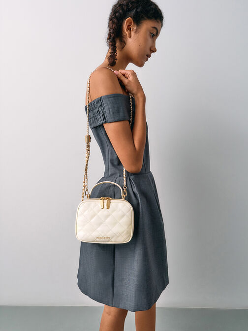 Duo Quilted Vanity Bag, Cream, hi-res