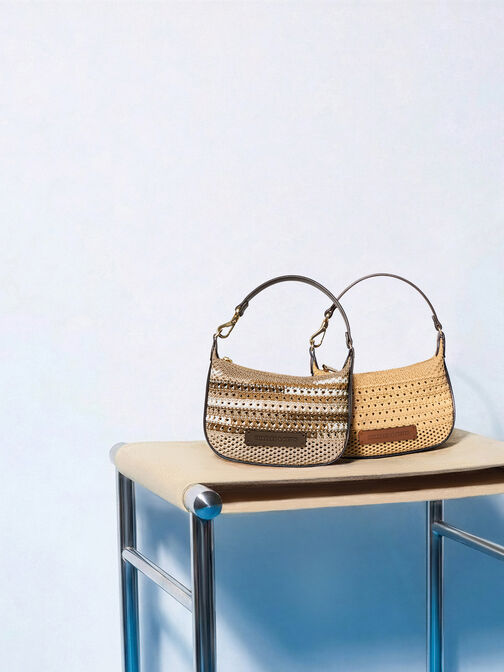 Micro Ida Knitted Bag, Beige, hi-res