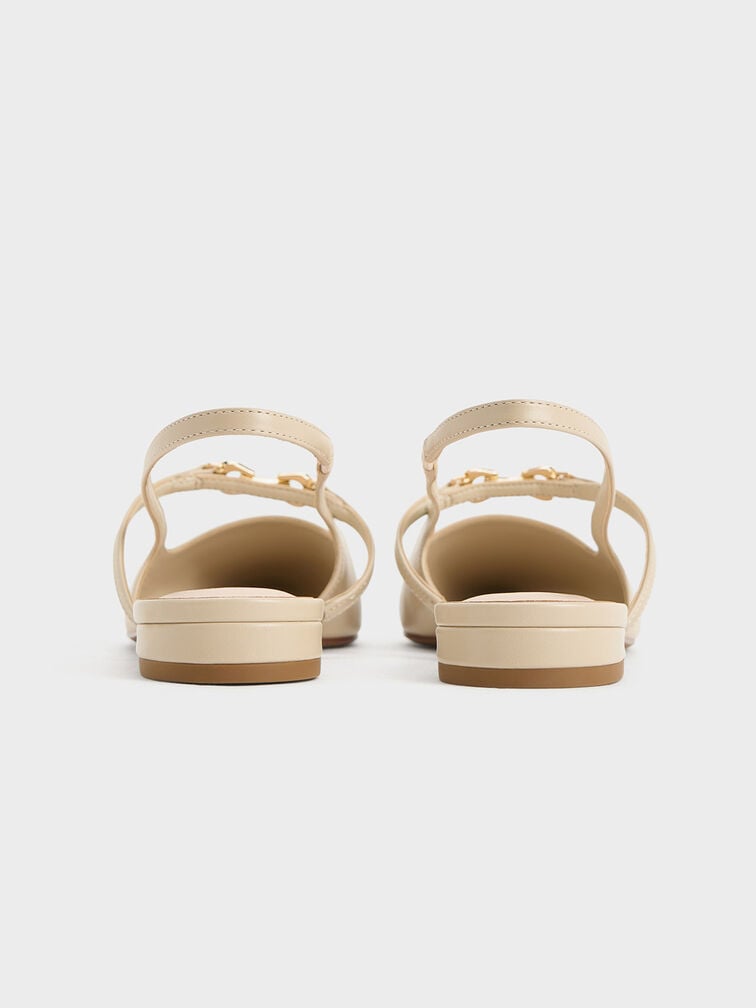 Trifina Pointed Slingback Flats, Taupe, hi-res
