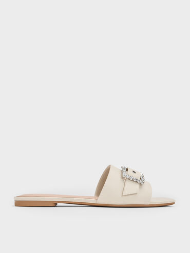 Gem Slide Sandals, Chalk, hi-res