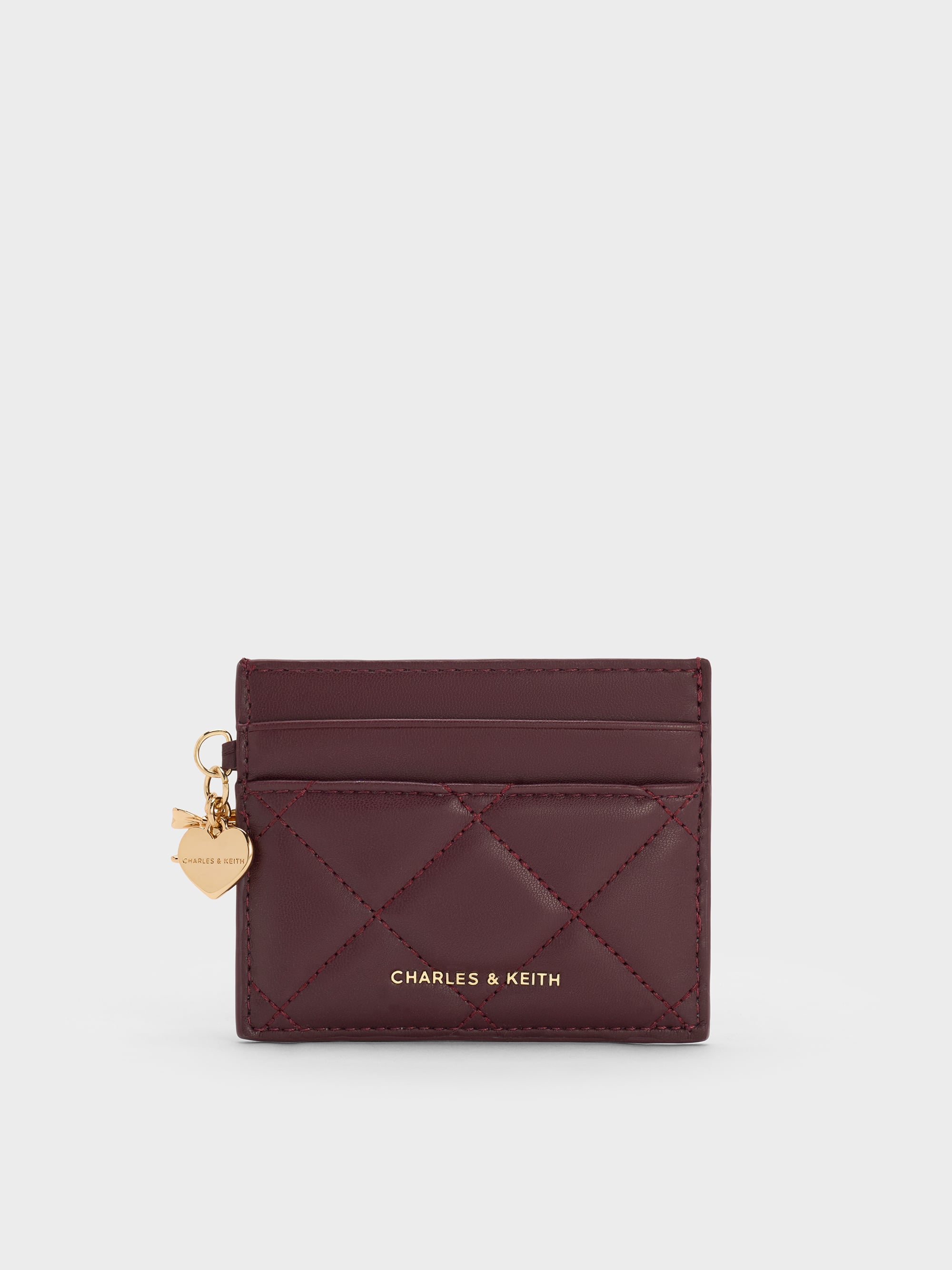 小物 andwang Classic Quilted Card Case Wineberry Red Arrietty Quilted Card Holder - Wineberry Red