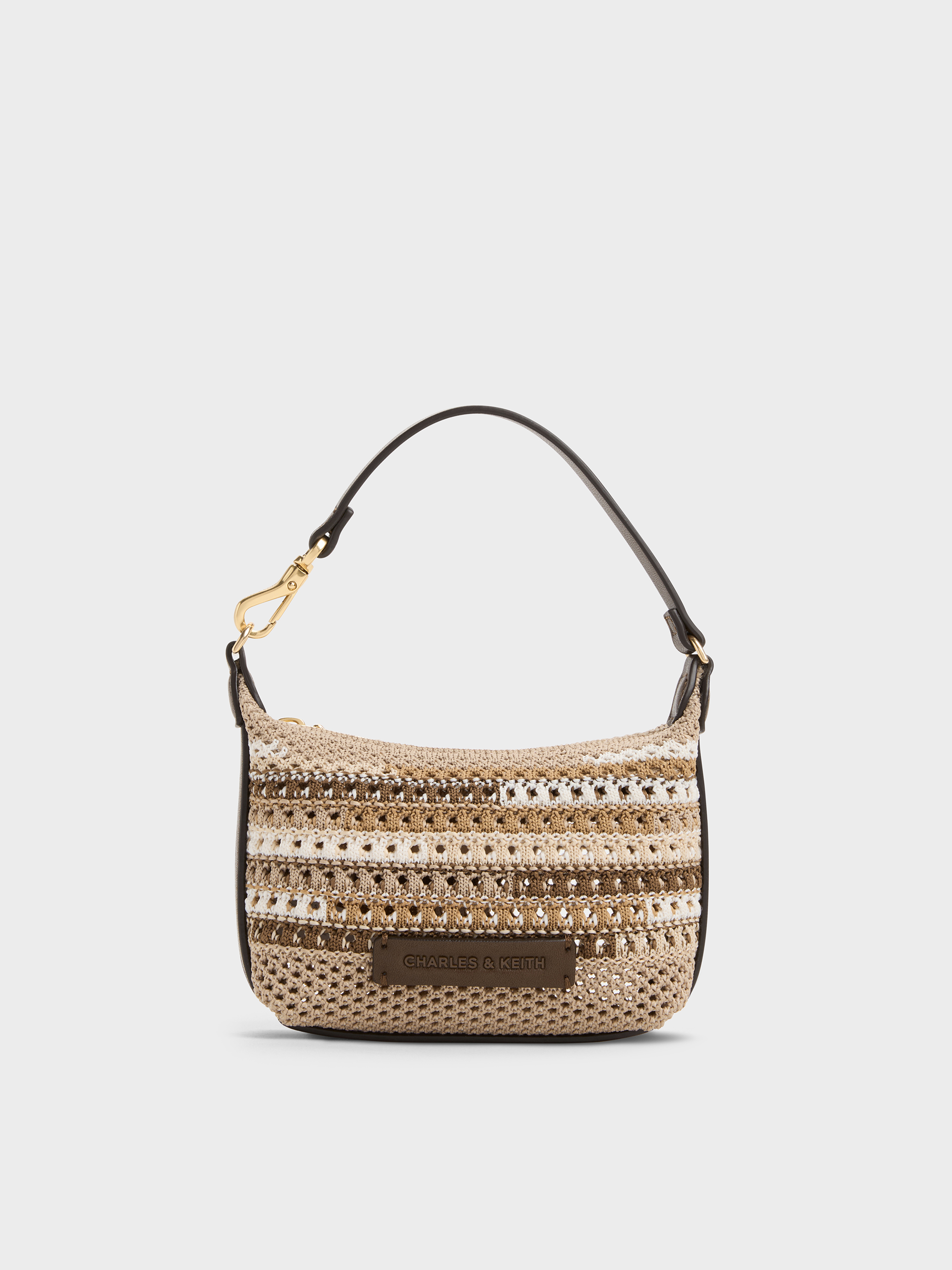 Multi Brown Micro Ida Knitted Bag - Multi Brown - CHARLES & KEITH BH