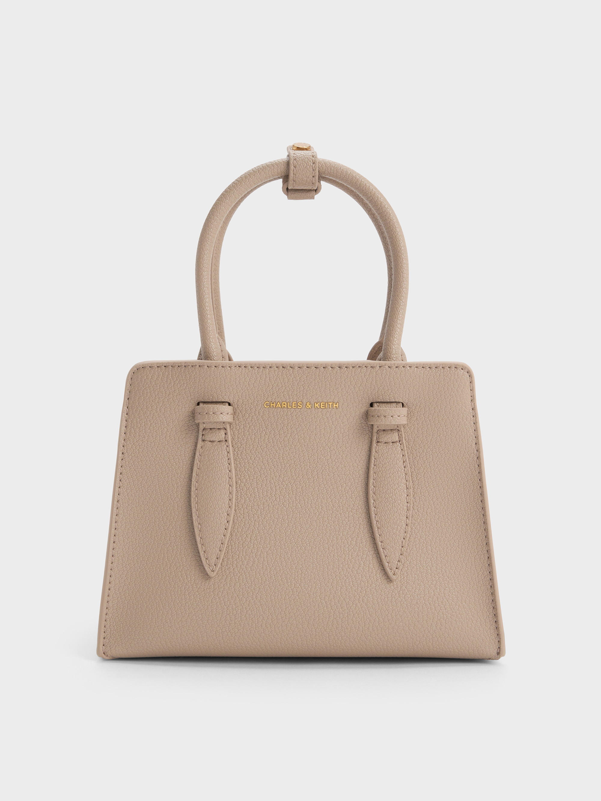 Taupe Allyn Structured Trapeze Tote Bag - Taupe - CHARLES & KEITH BH
